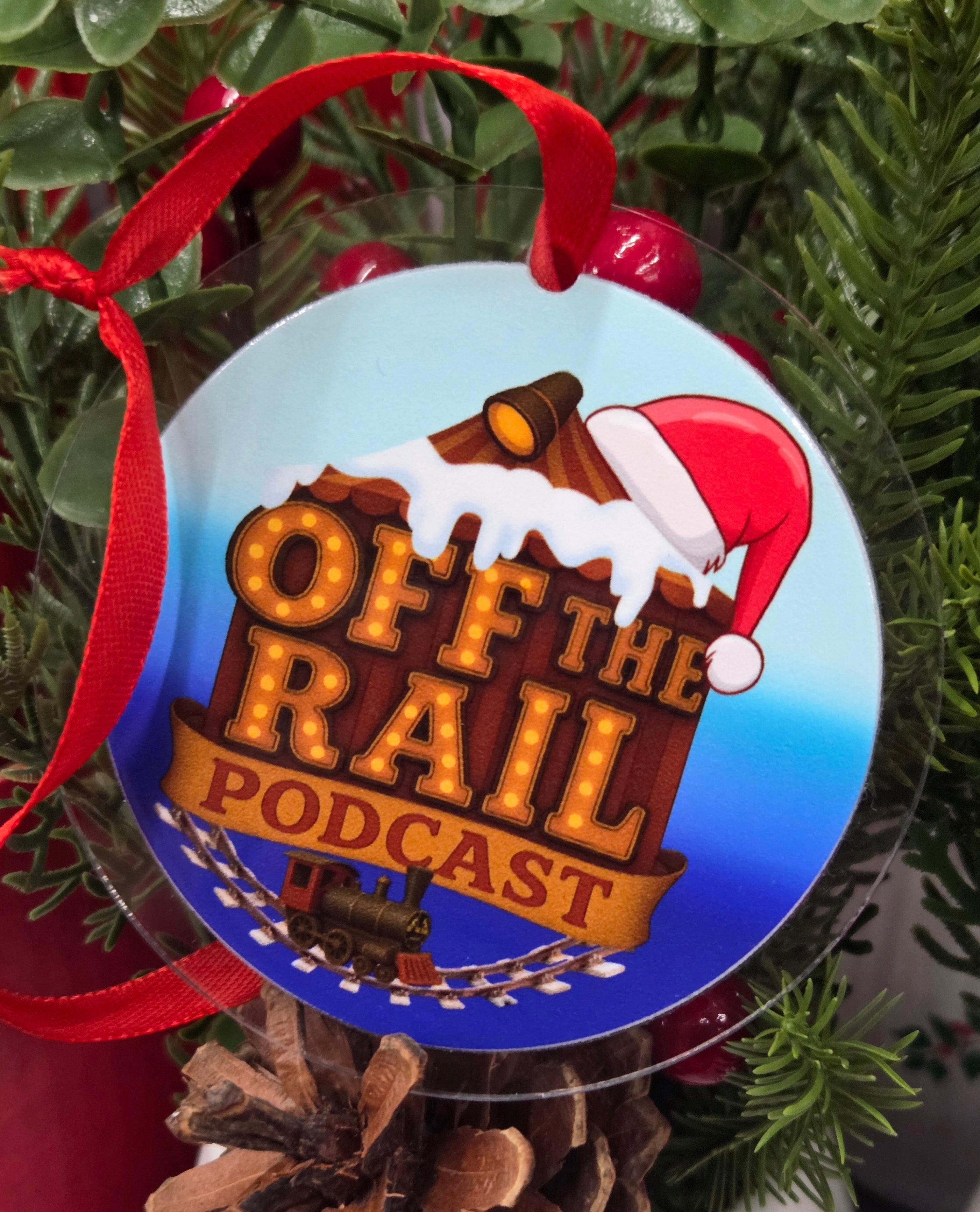 Off the rail podcast Christmas ornament SHIPS OUT ON DECEMBER 1ST